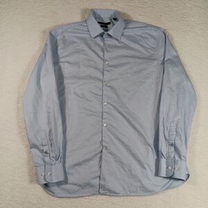 John Varvatos Shirt Mens 16.5 34/35 Blue Long Sleeve Button Up Office Buisness